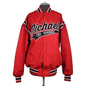 Victory Custom Athletic men's snap front fleece lined baseball varsity‎ jacket M